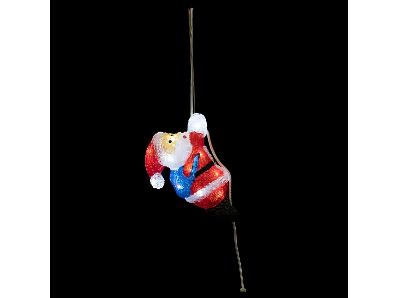 Déco lumineuse Père Noël Grimpeur 20 LED Blanc H 23 cm