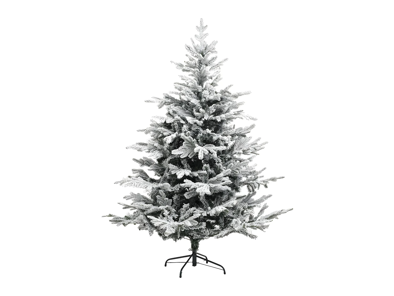 Sapin de Noël artificiel vert floqué blanc et pailleté qualité premium H 150 cm