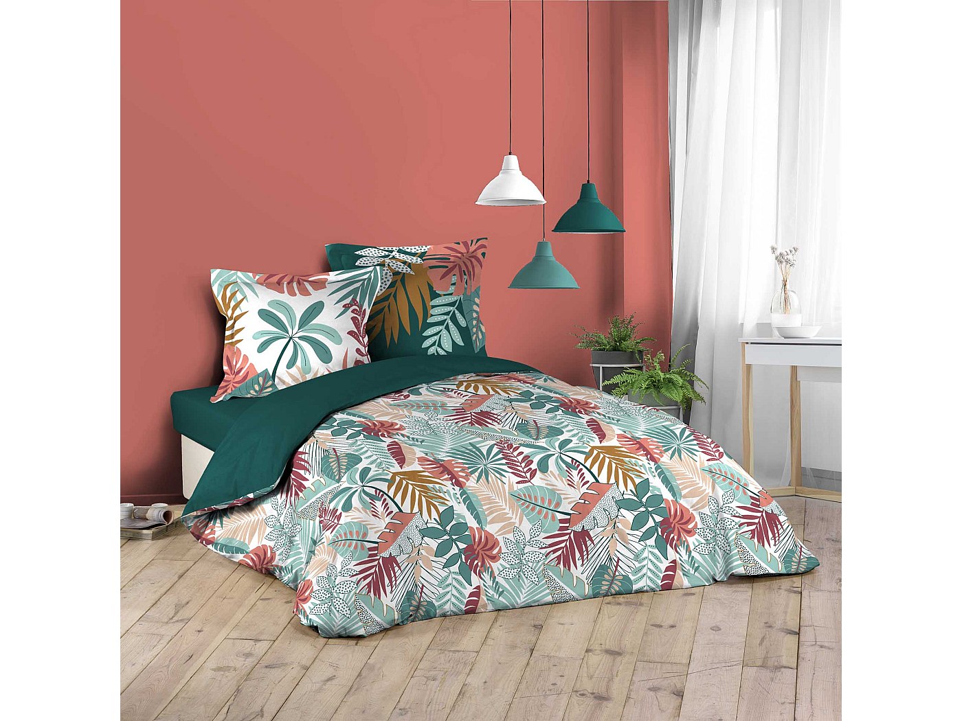 Housse De Couette 200x200 Cm Avec 2 Taies – Microfibre Brossée, Motif Badminton Vol Fumée 3D | Parure De Lit 3 Pièces, Fermeture éclair Et Attaches