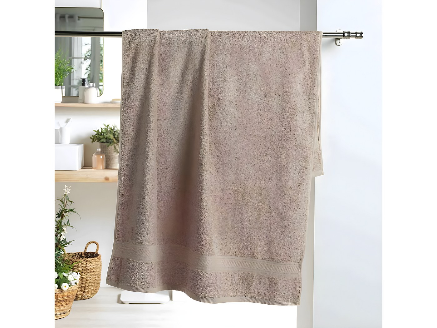 Lot De Serviettes Mer Motif Hippocampe – Taupe – Coton – Neuves étiquettes
