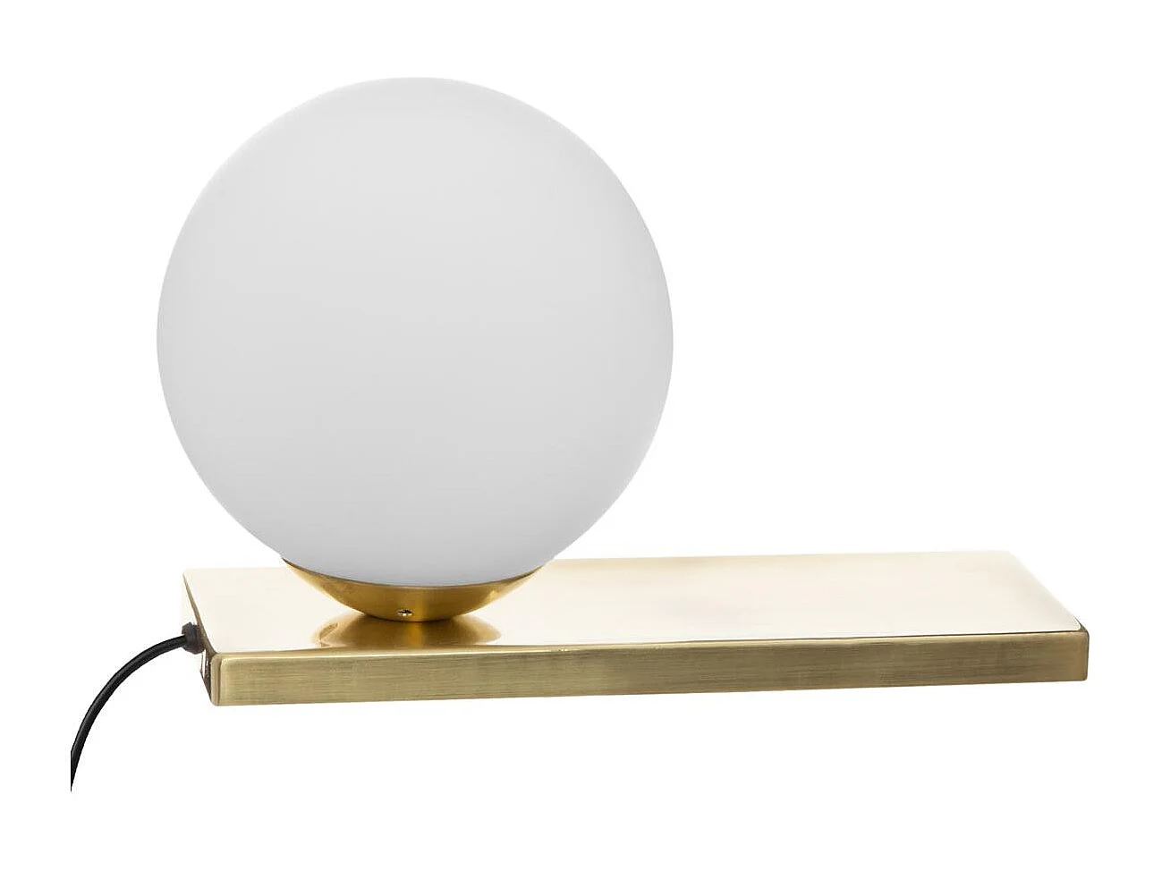 Lampe Boule Blanche sur socle doré H 17 cm