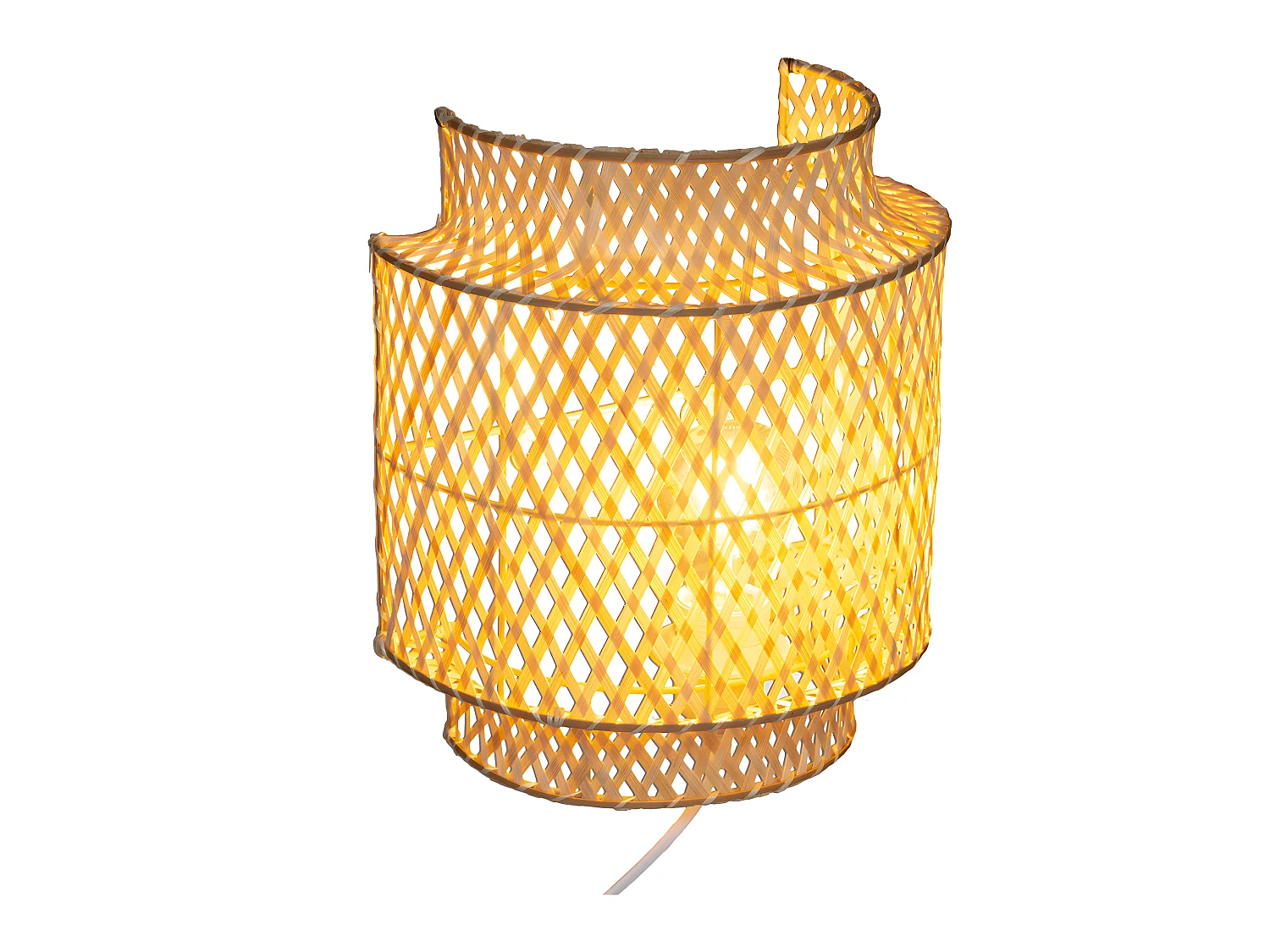 Wandlampe aus geflochtenem Bambus Ø 23 cm