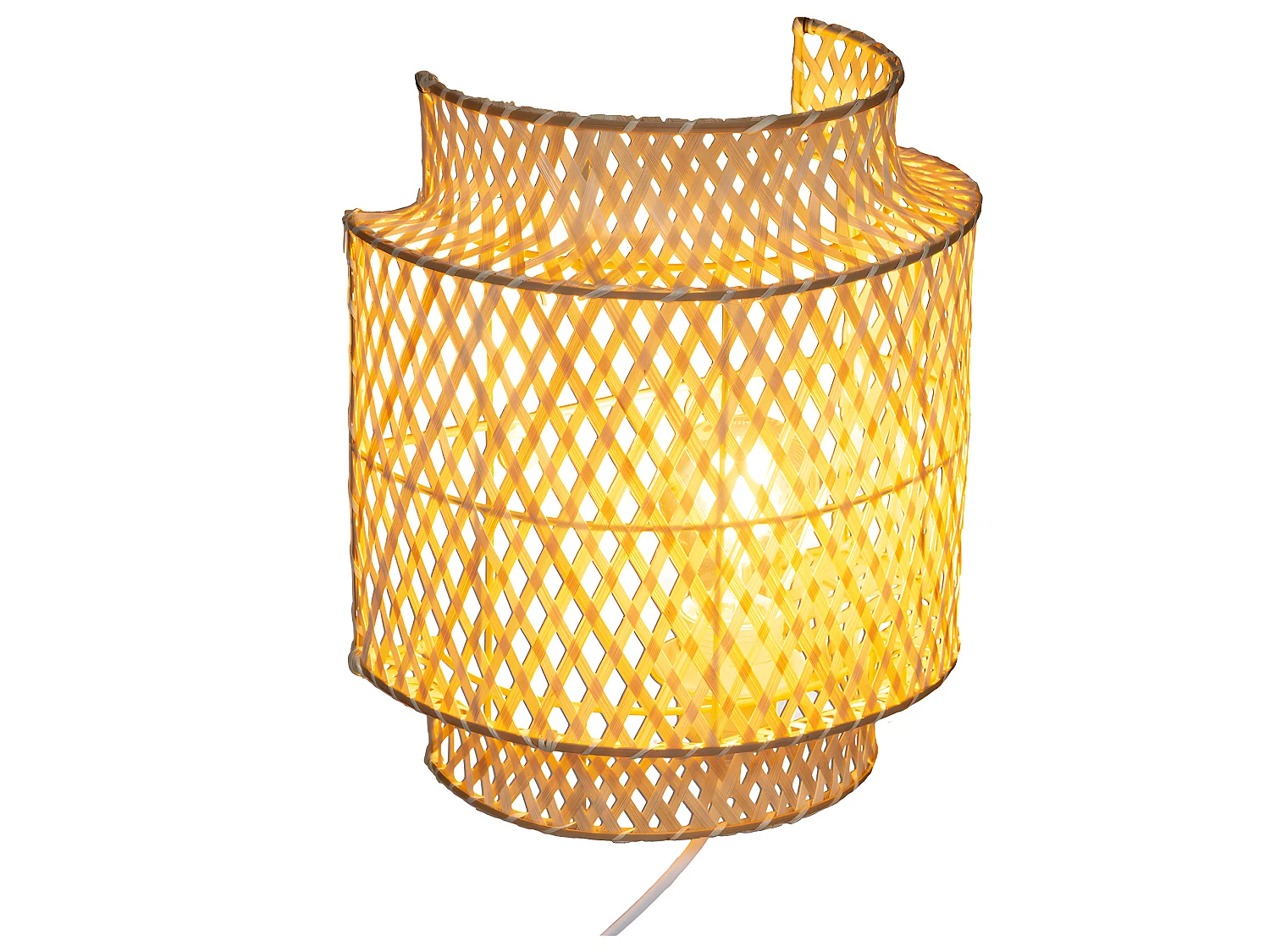Wandlampe aus geflochtenem Bambus Ø 23 cm