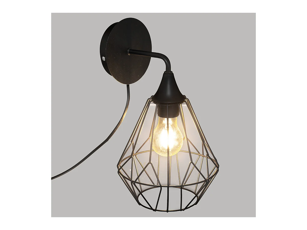 Applique murale en Métal filaire Noir