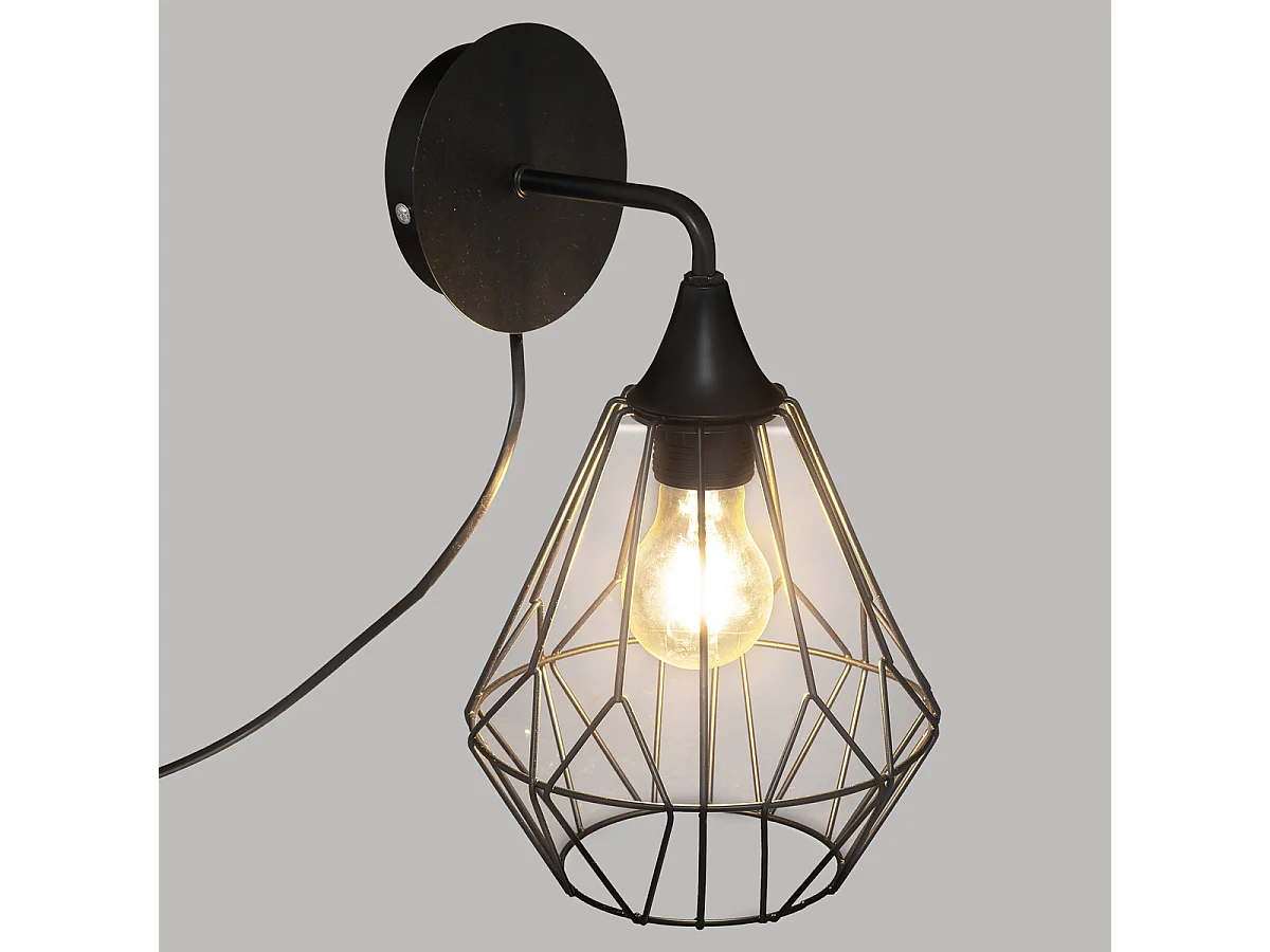 Applique murale en Métal filaire Noir