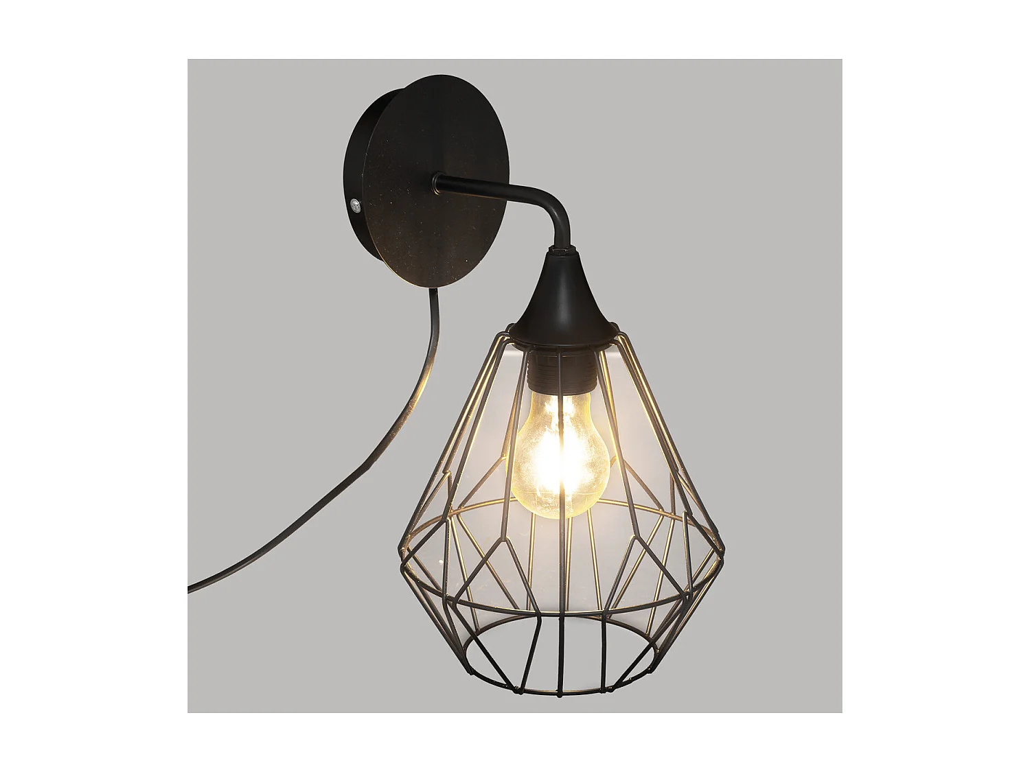 Applique murale en Métal filaire Noir