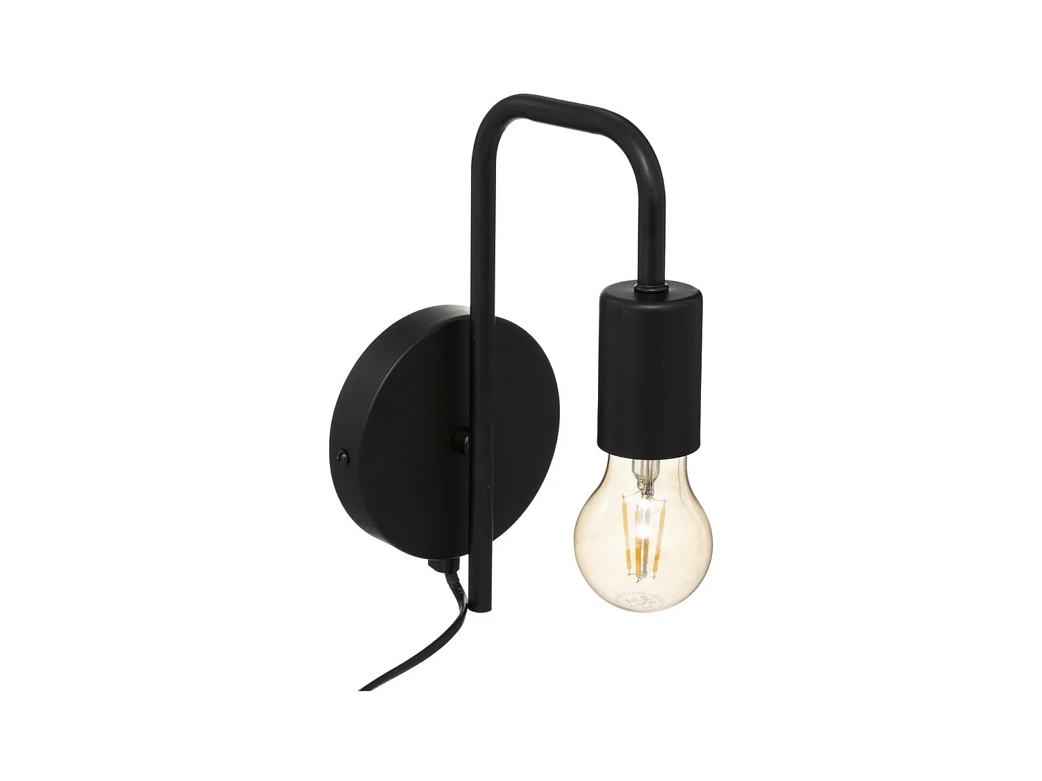 Applique murale en métal Noir H 25 cm