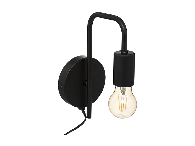 Applique murale en métal Noir H 25 cm