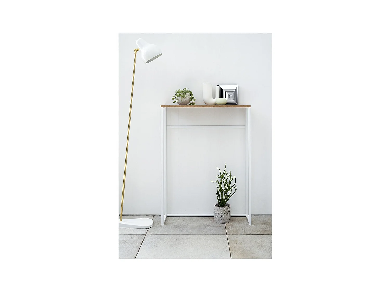 Eingangskonsole aus Holz und Metall Tower