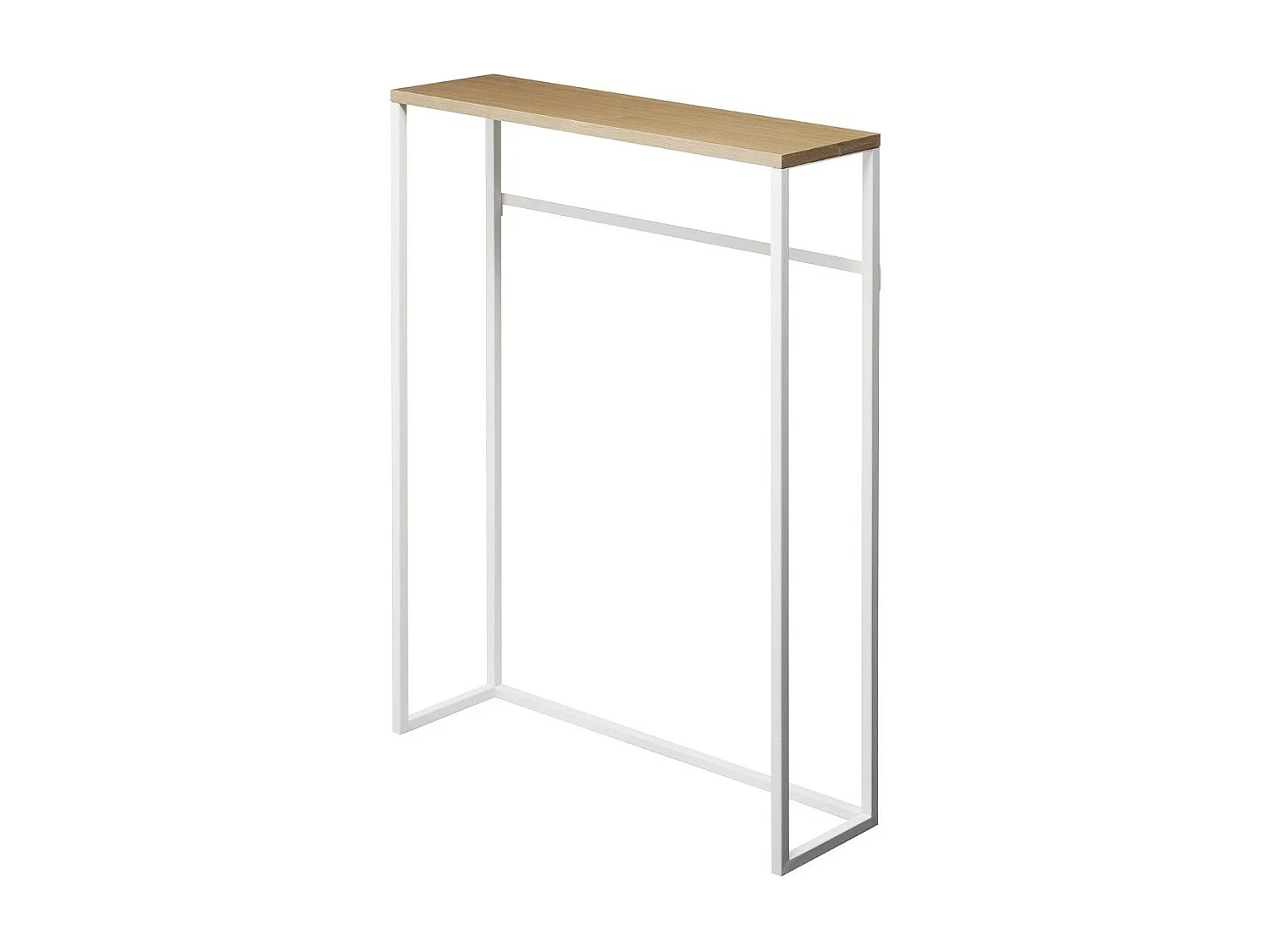 Consolle d'ingresso in metallo bianco e legno - L60 cm