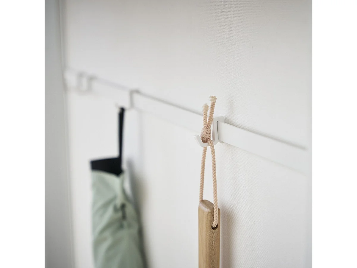 Consolle d'ingresso in metallo bianco e legno - L60 cm