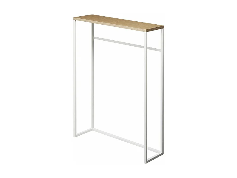 Consolle d'ingresso in metallo bianco e legno - L60 cm