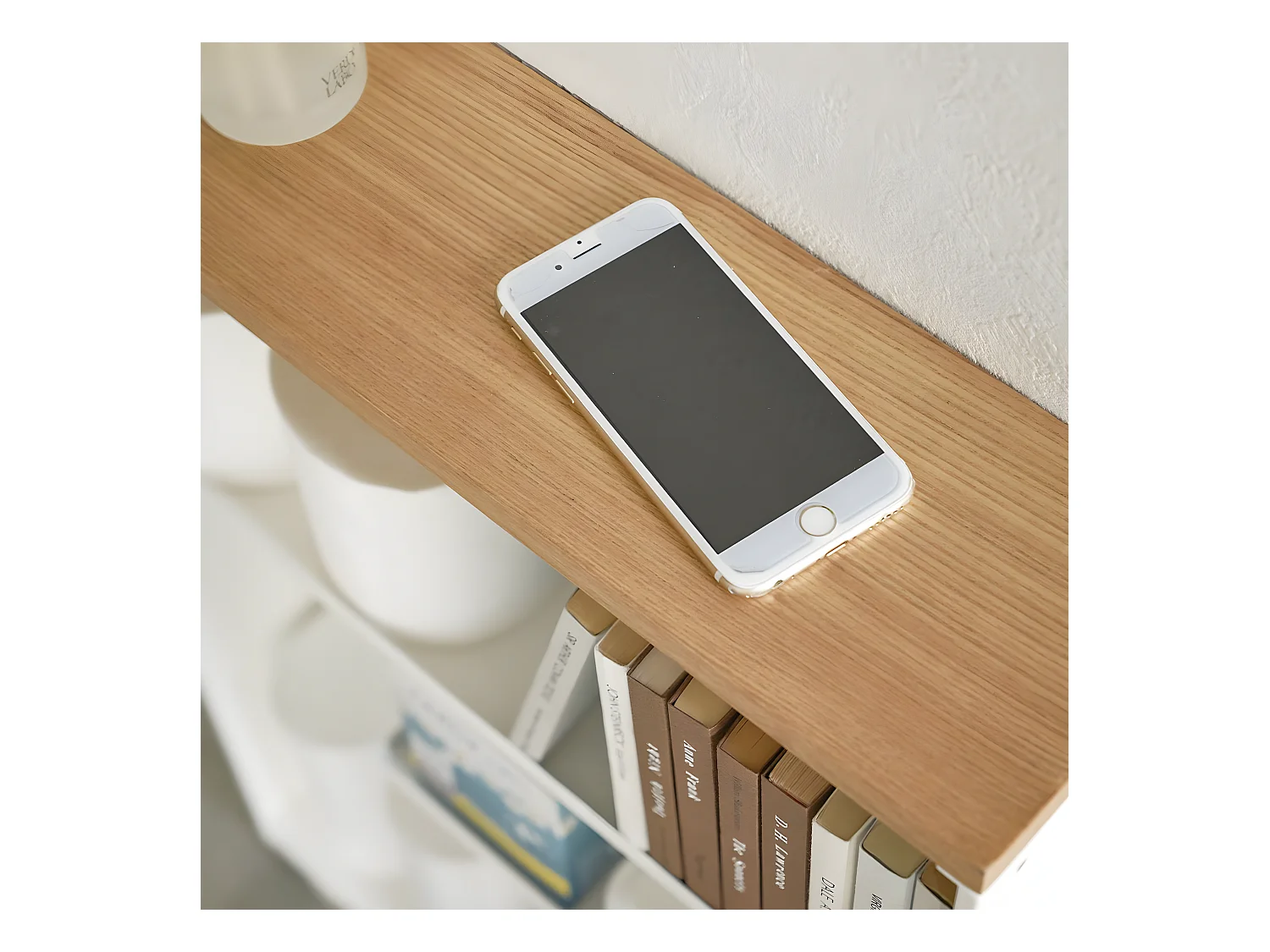 Estante de aseo con ruedas, metal y madera Slim