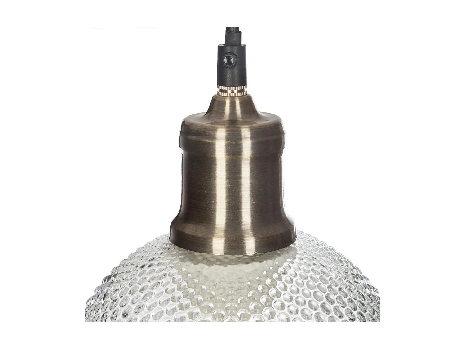 Luminaire Suspension Boule en Verre strié D 15 cm