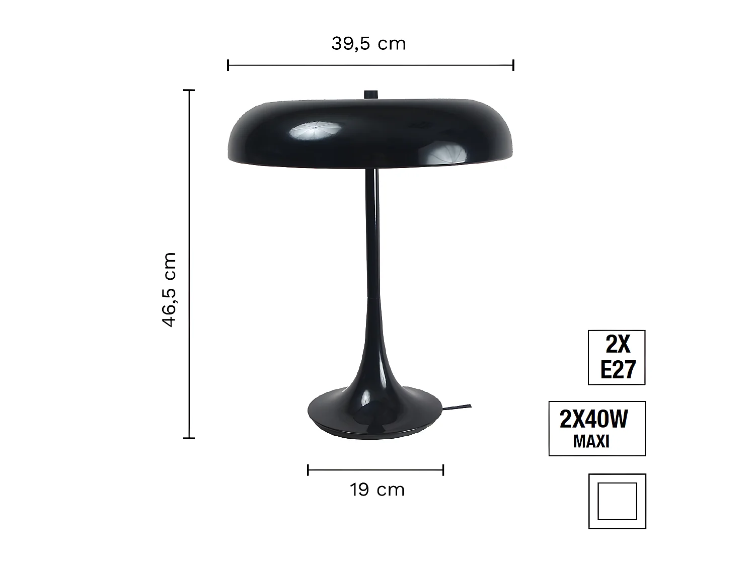 Lampe à poser MADISON - noir - TEMAHOME