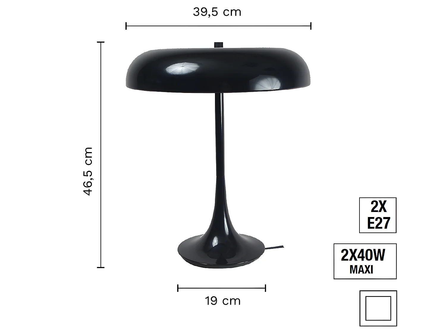 Lampe à poser MADISON - noir - TEMAHOME