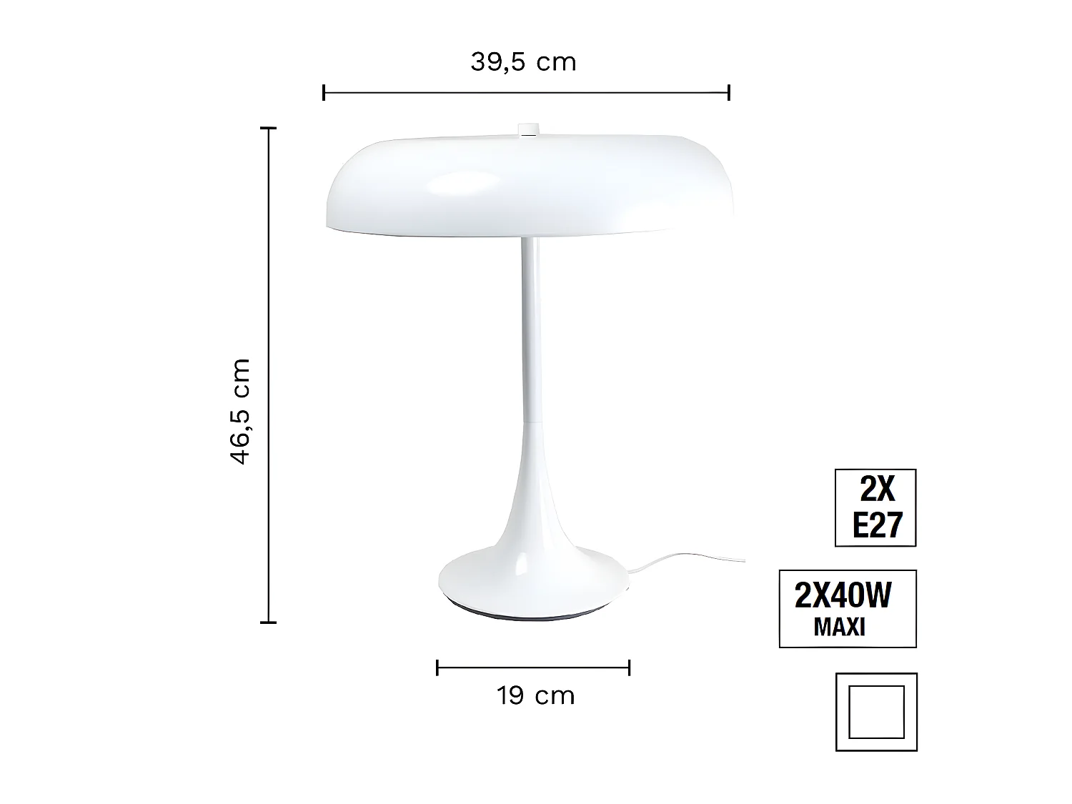 Lampe à poser MADISON - blanc - TEMAHOME