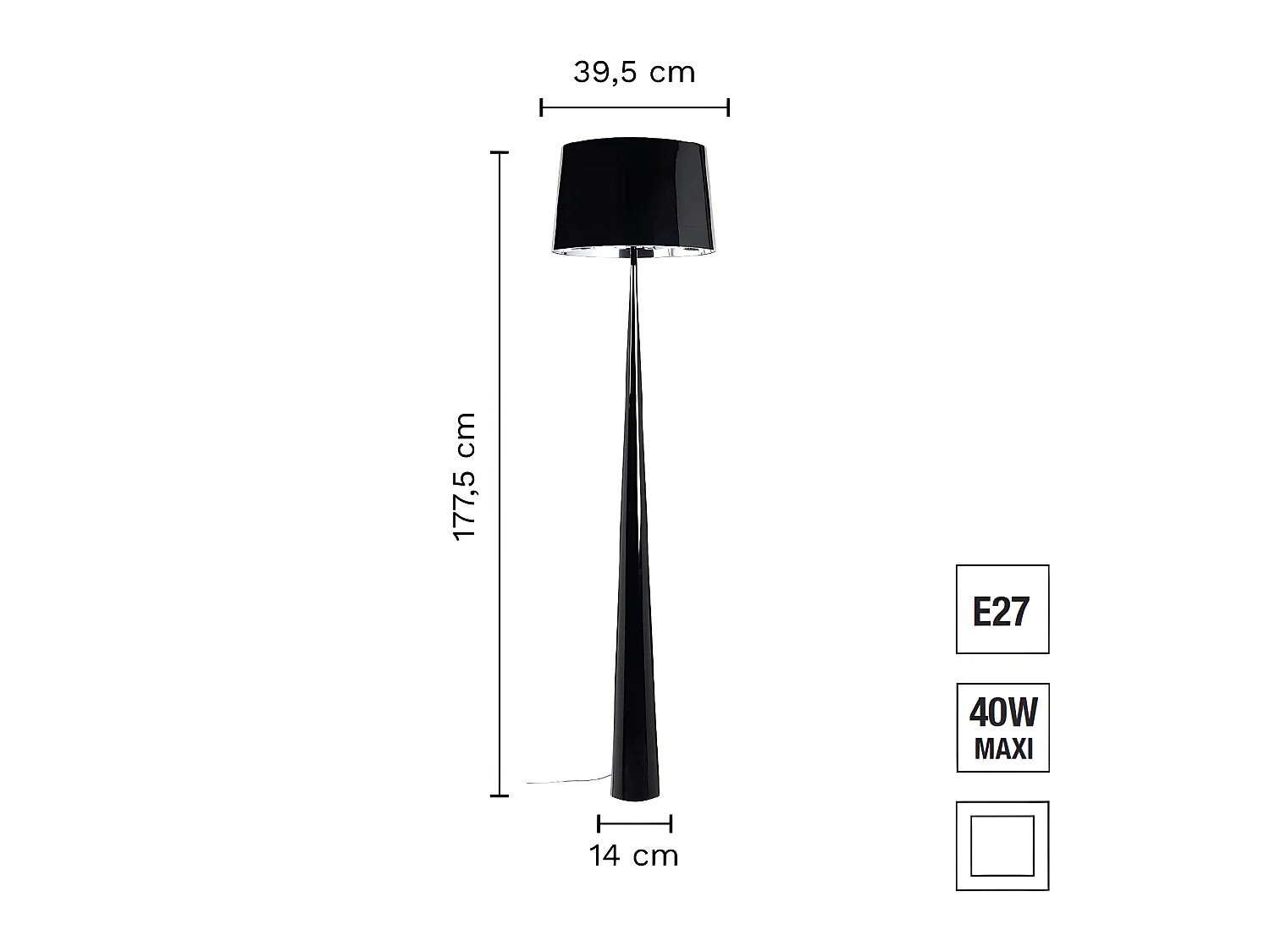 Lampadaire TOTEM LS - noir - TEMAHOME