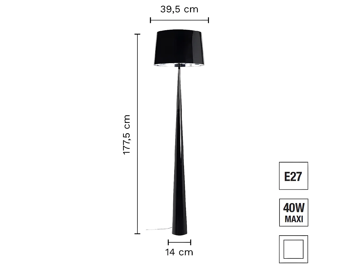Lampadaire TOTEM LS - noir - TEMAHOME
