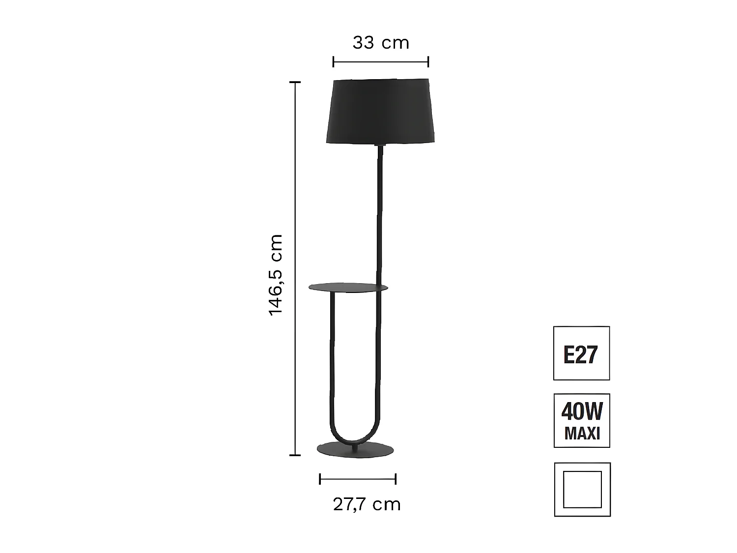 Lampadaire DUO - noir - TEMAHOME