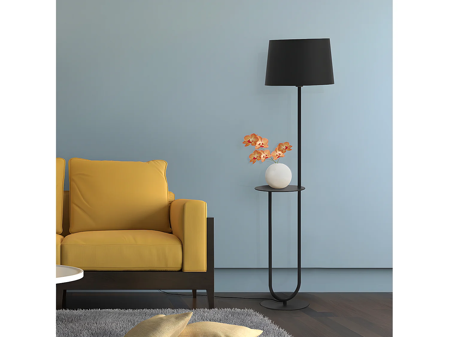 Lampadaire DUO - noir - TEMAHOME