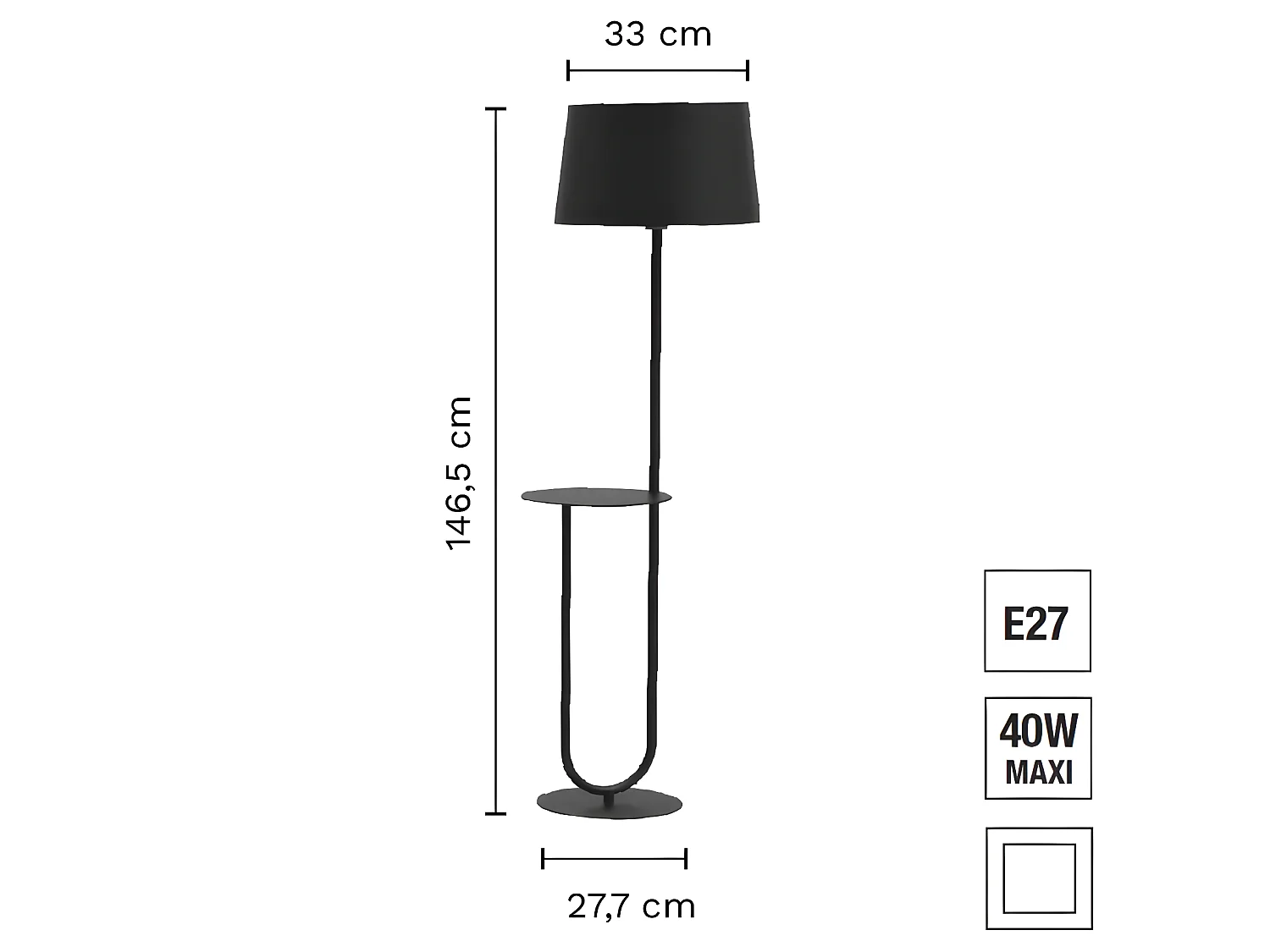Lampadaire DUO - noir - TEMAHOME
