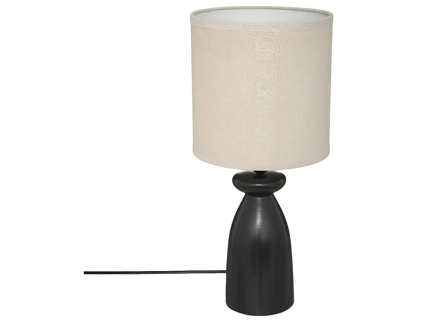 Lampe à  poser en céramique noire H 44 cm