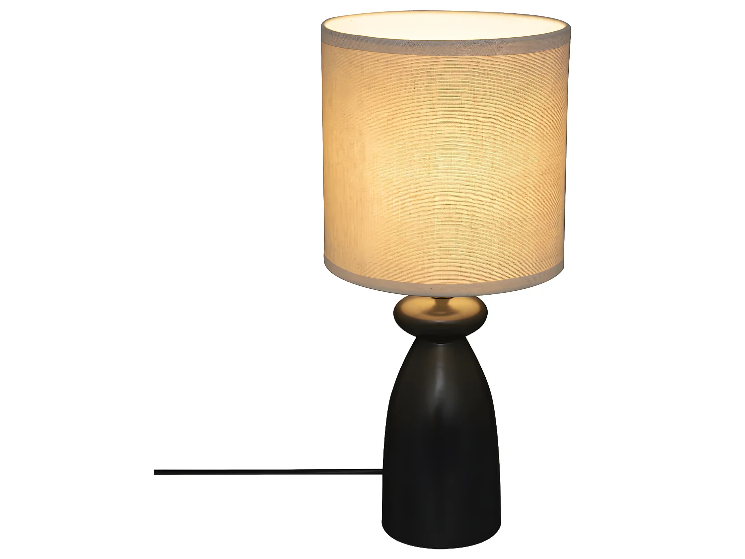Lampe à  poser en céramique noire H 44 cm