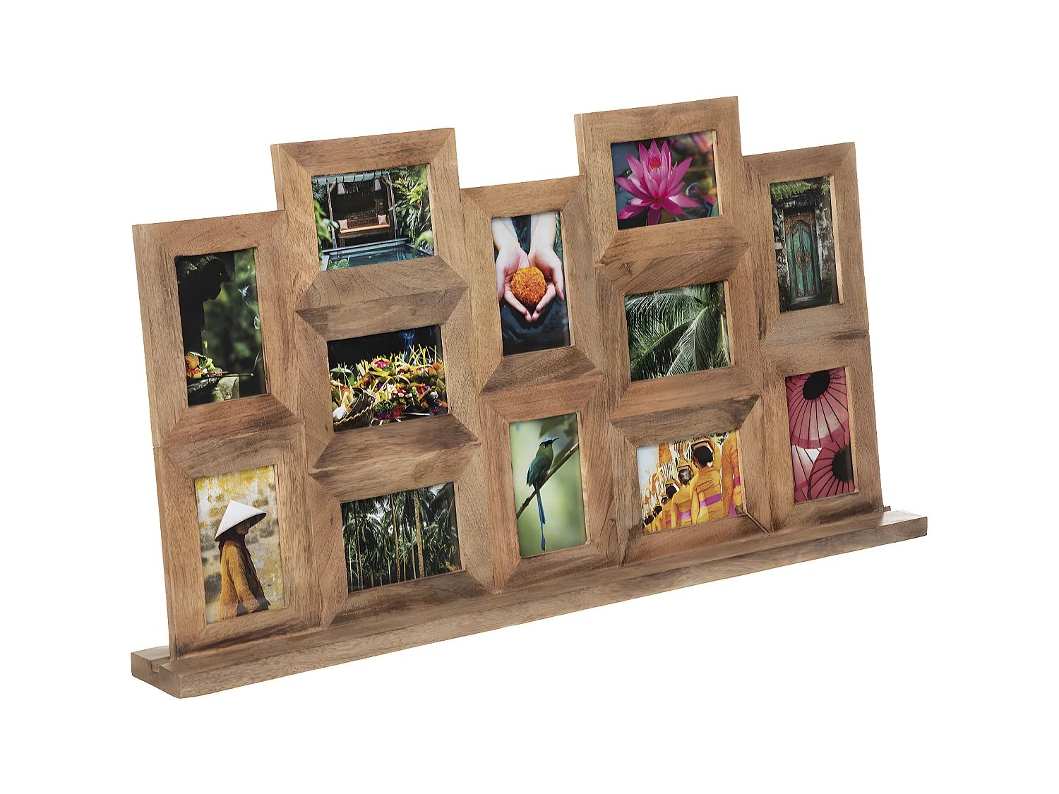 Pêle-mêle Multivues à poser 12 photos en Bois et Verre 94 x 50 cm