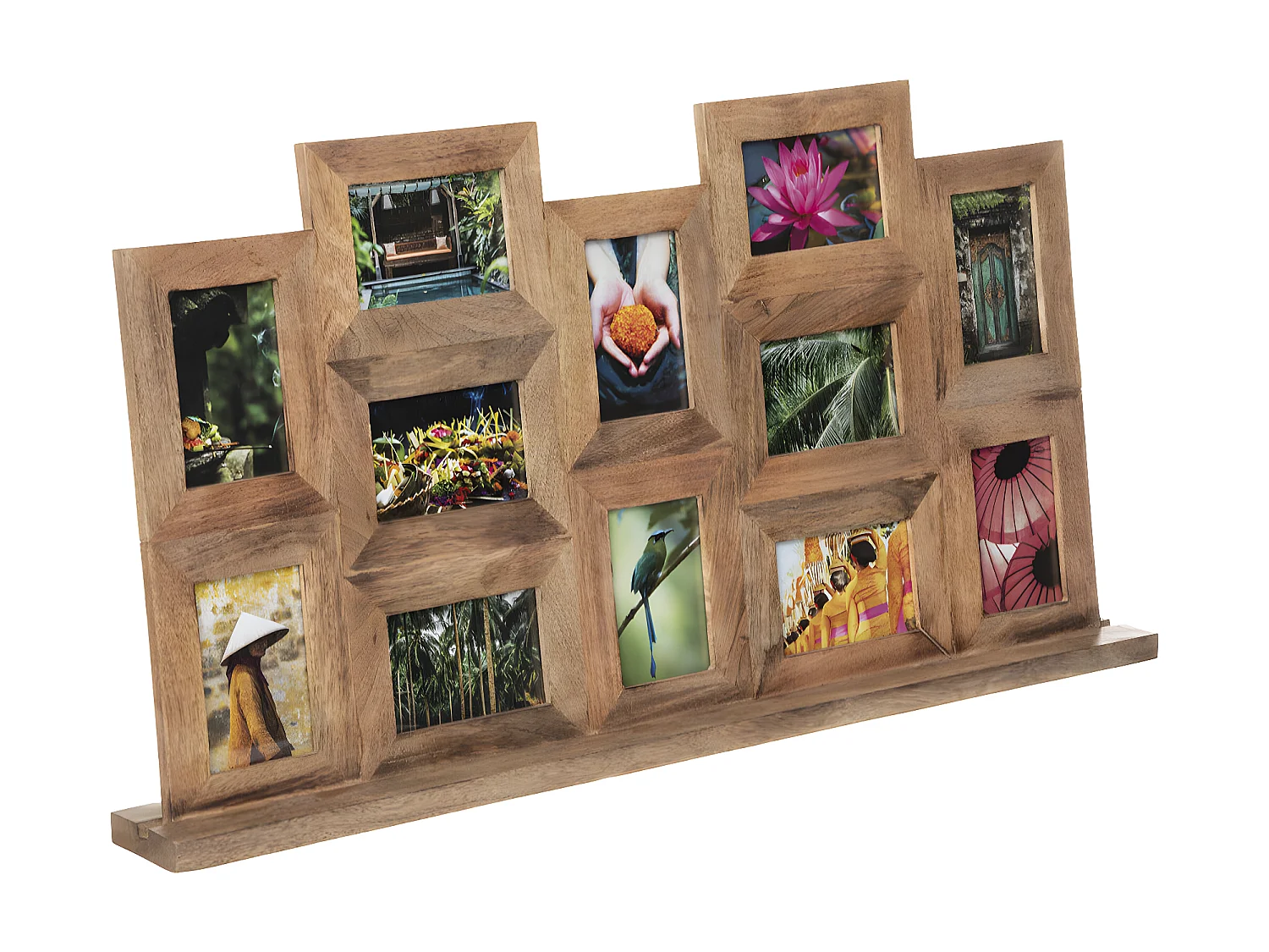 Pêle-mêle Multivues à poser 12 photos en Bois et Verre 94 x 50 cm