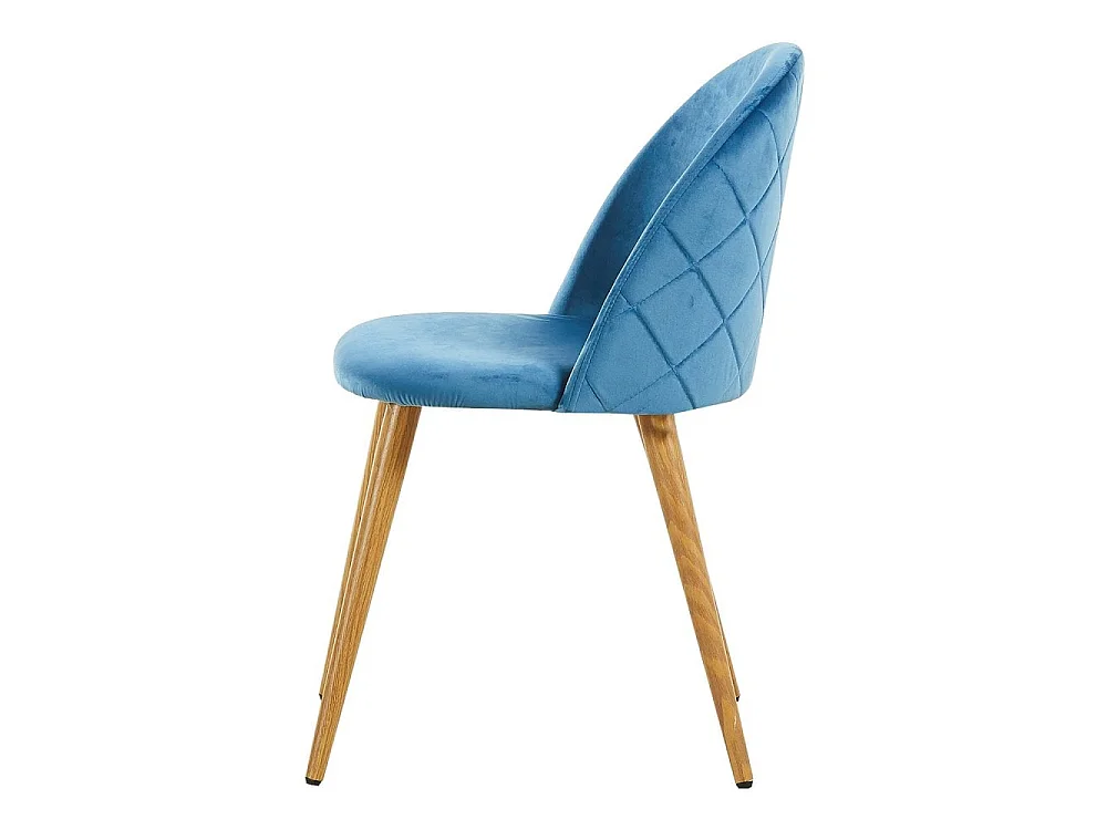LUCIA - Chaise en Velours - Inspiration Scandinave - Bleu