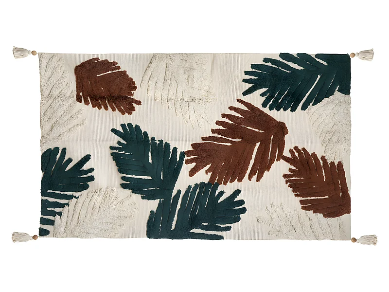 Tapis décoratif en Coton motifs tuftés 90 x 150 cm