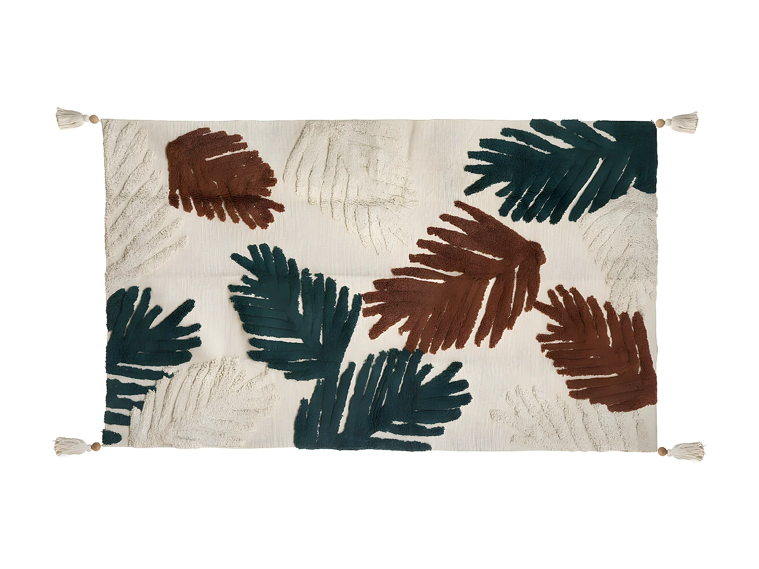 Tapis décoratif en Coton motifs tuftés 90 x 150 cm