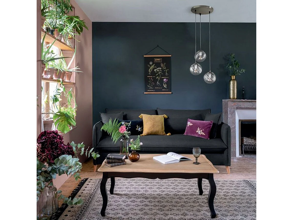 Luminaire Suspension 3 Lampes en métal et verre