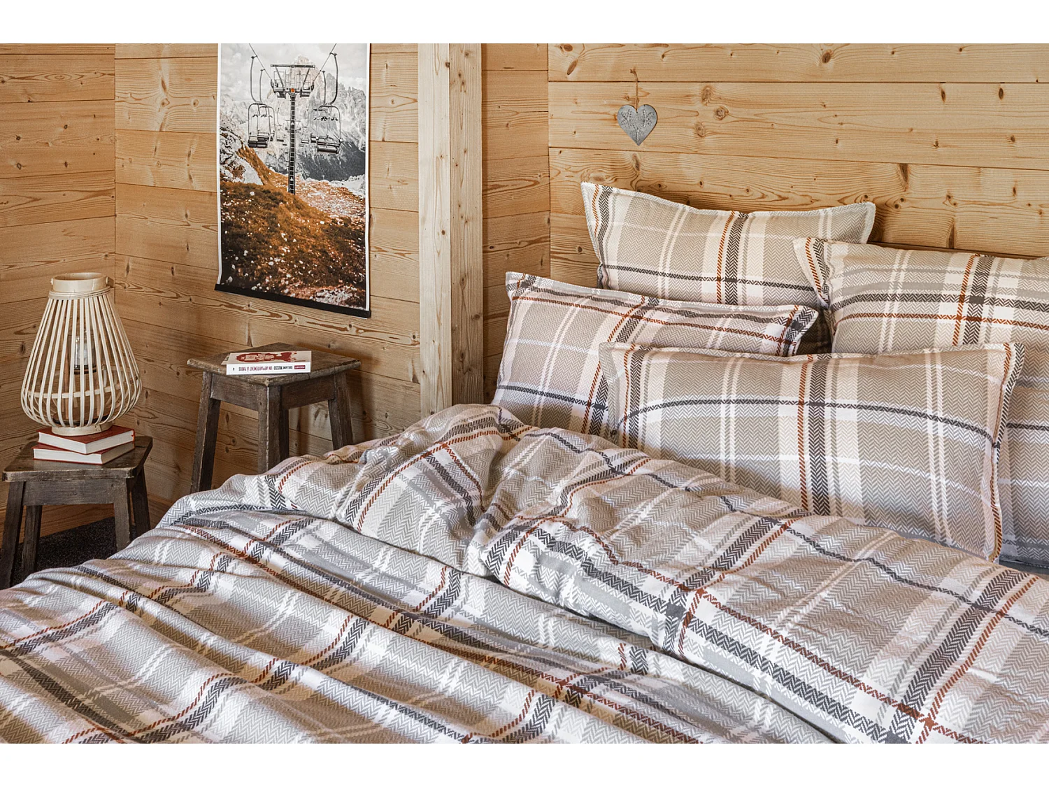 Housse de couette flanelle 240 x 220 cm Felix retro