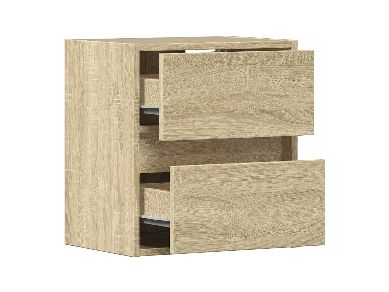 Mesitas de noche | Mesilla de noche de pared con luces LED 2 unidades roble Sonoma