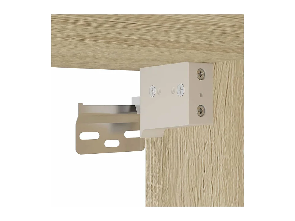 Mesitas de noche | Mesilla de noche de pared con luces LED 2 unidades roble Sonoma