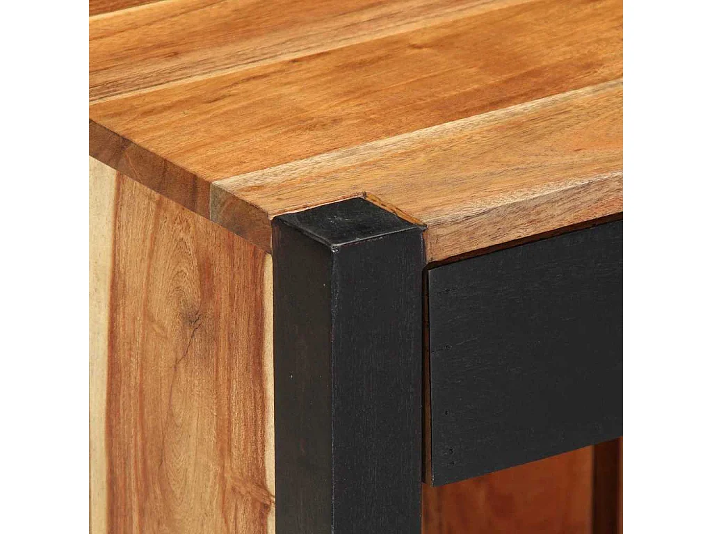 Nachttisch-Beistelltisch 2 pcs Braun 40 x 35 x 50 cm Akazie Massivholz SHL19324