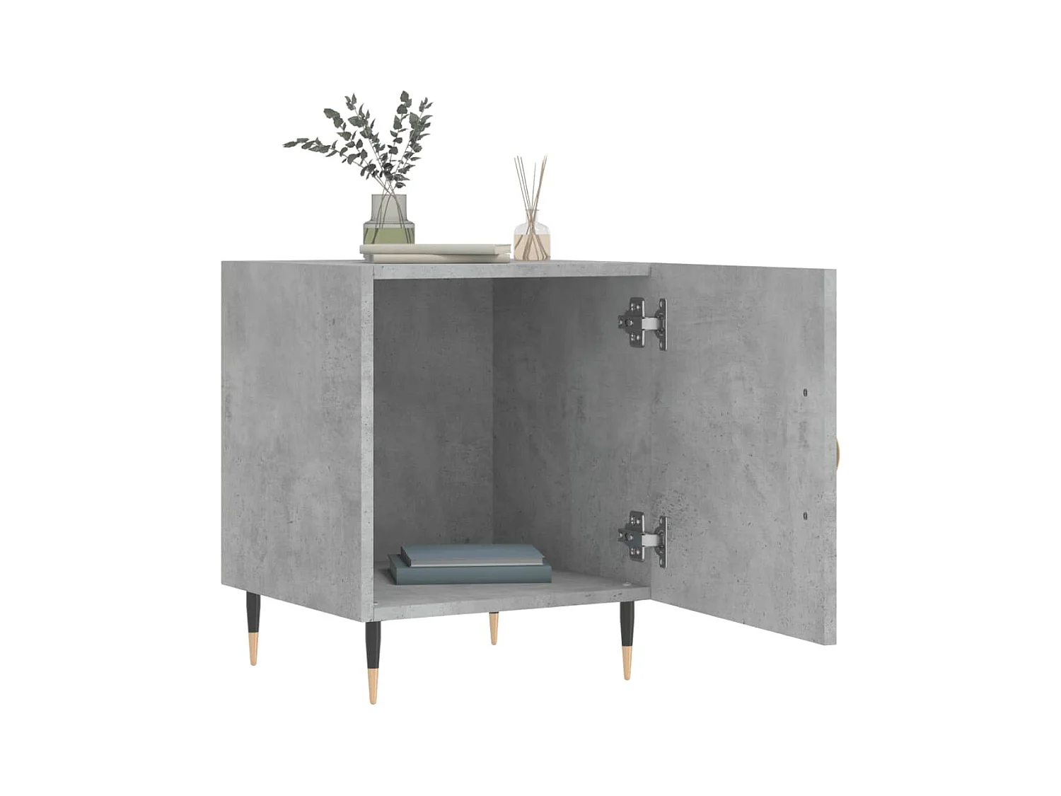 Mesitas de noche | Mesilla de noche 2 uds madera ingeniería gris hormigón 40x40x50 cm