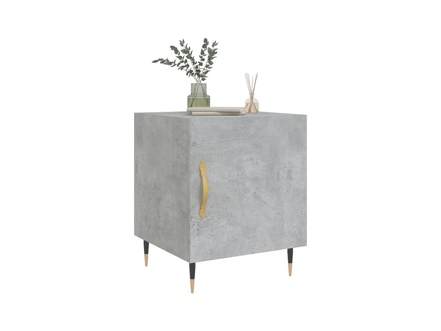 Mesitas de noche | Mesilla de noche 2 uds madera ingeniería gris hormigón 40x40x50 cm