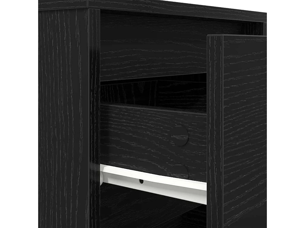 Mesilla de noche | Mesita de noche con luces LED negra 38x34x50 cm