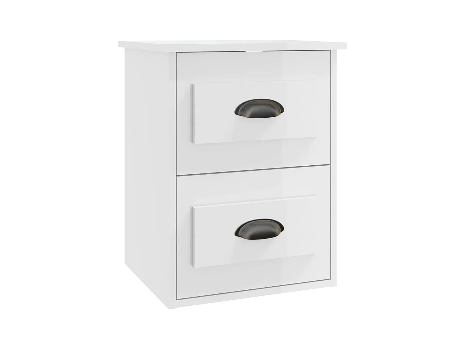 Mesitas de noche | Mesilla de noche de pared 2 uds blanco brillante 41,5x36x53 cm