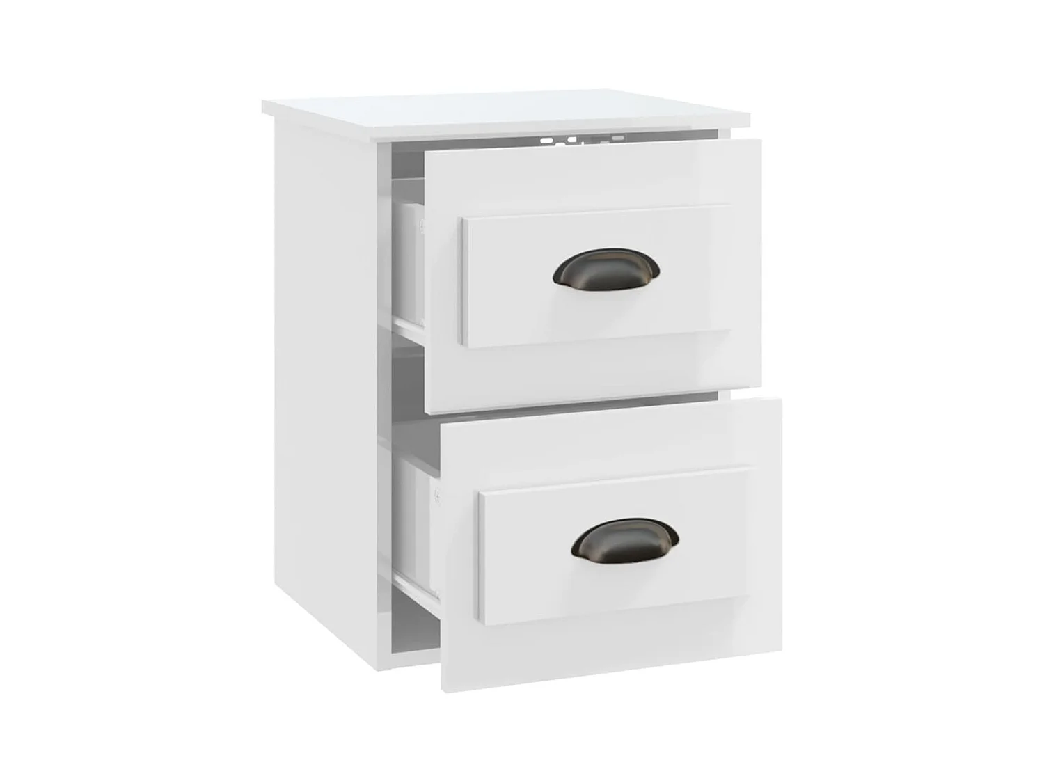 Mesitas de noche | Mesilla de noche de pared 2 uds blanco brillante 41,5x36x53 cm