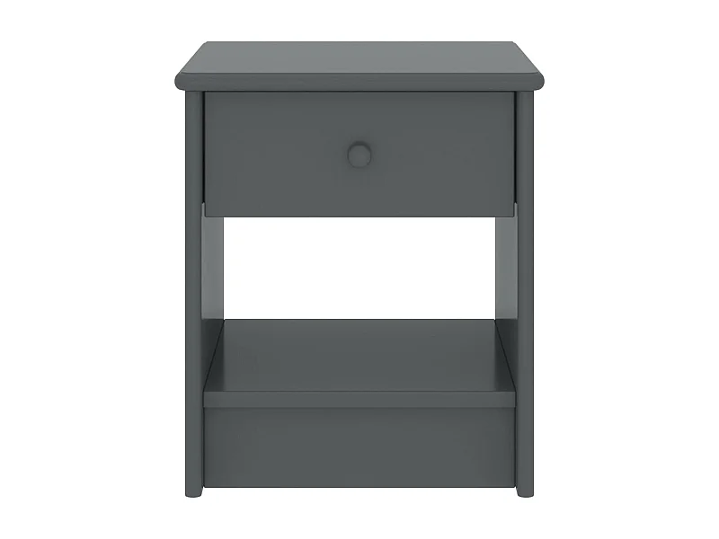 Mesita de noche | Mesilla de noche madera maciza de pino gris oscuro 35x30x40cm