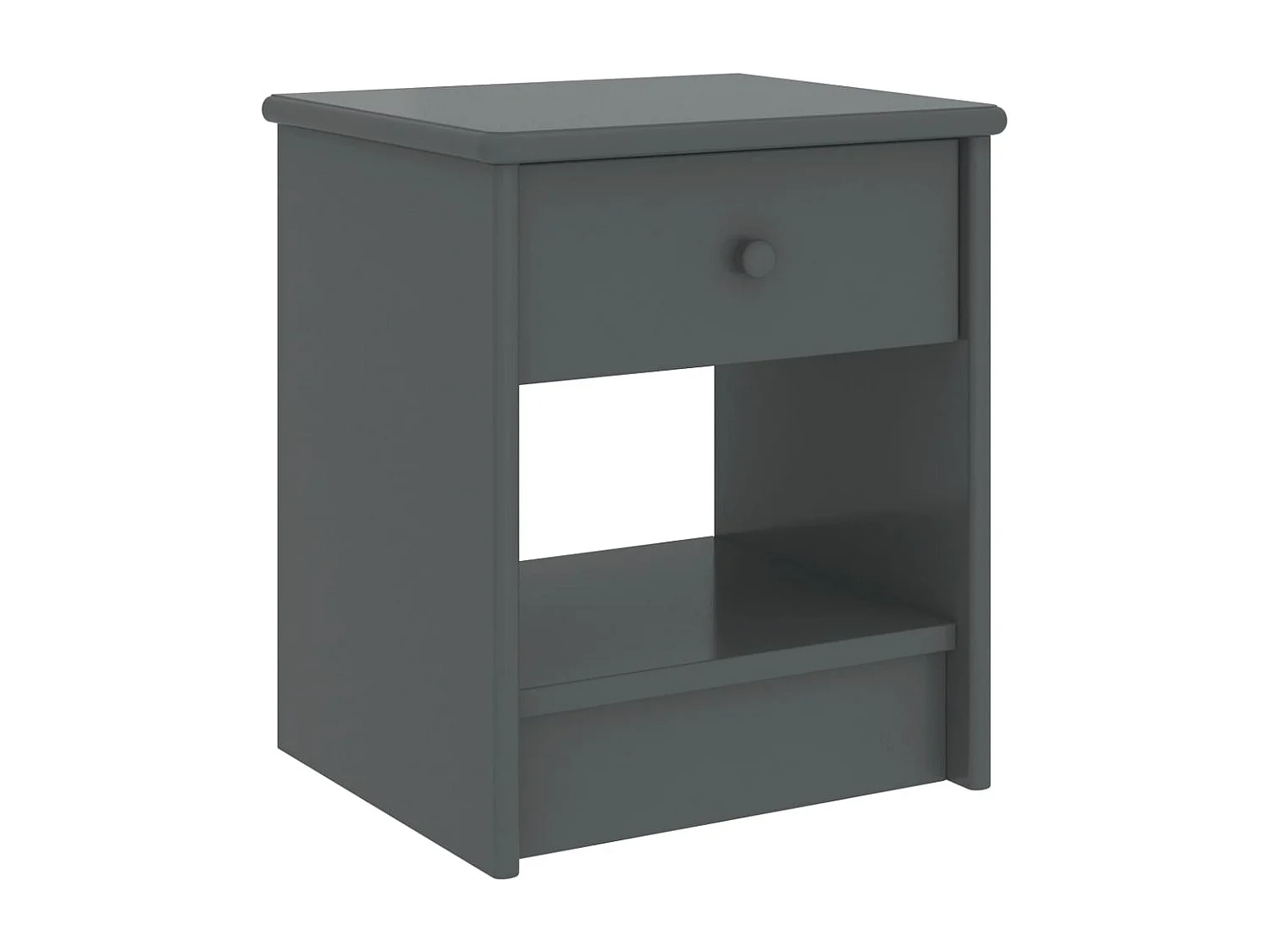 Nachttisch-Beistelltisch Dunkelgrau 35x30x40 cm Kiefer Massivholz SHL47021