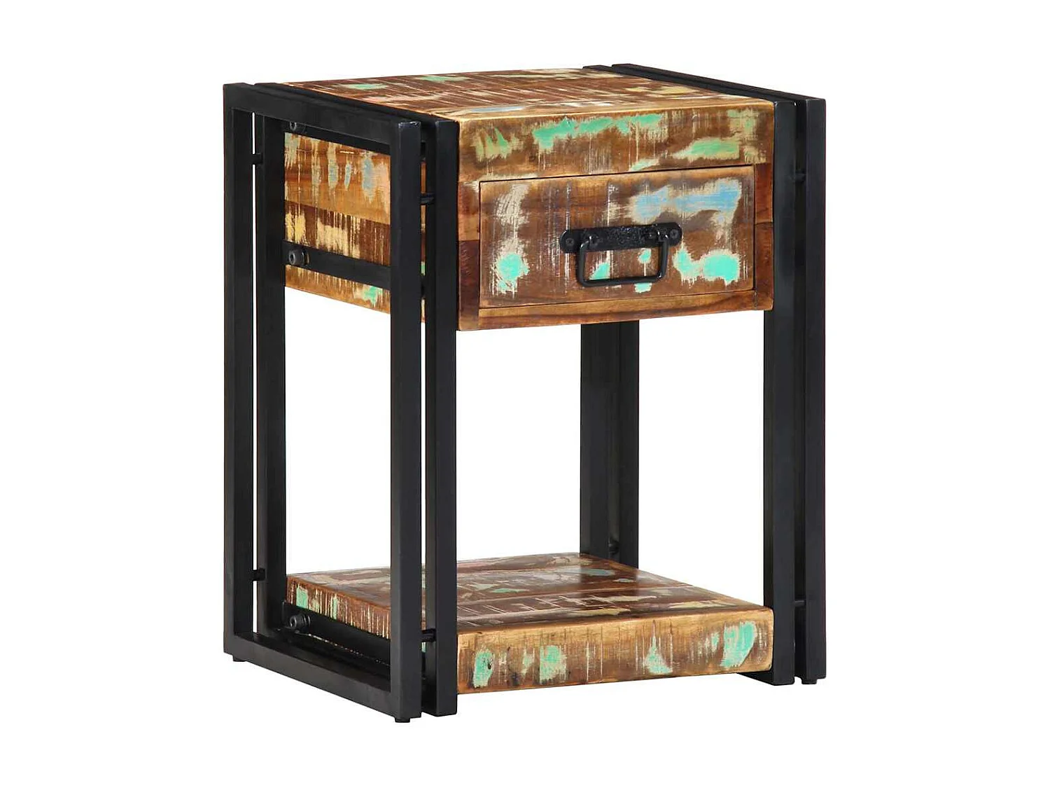 Nachttisch-Beistelltisch Mehrfarbig 40 x 35 x 50 cm Massives Altholz SHL17365