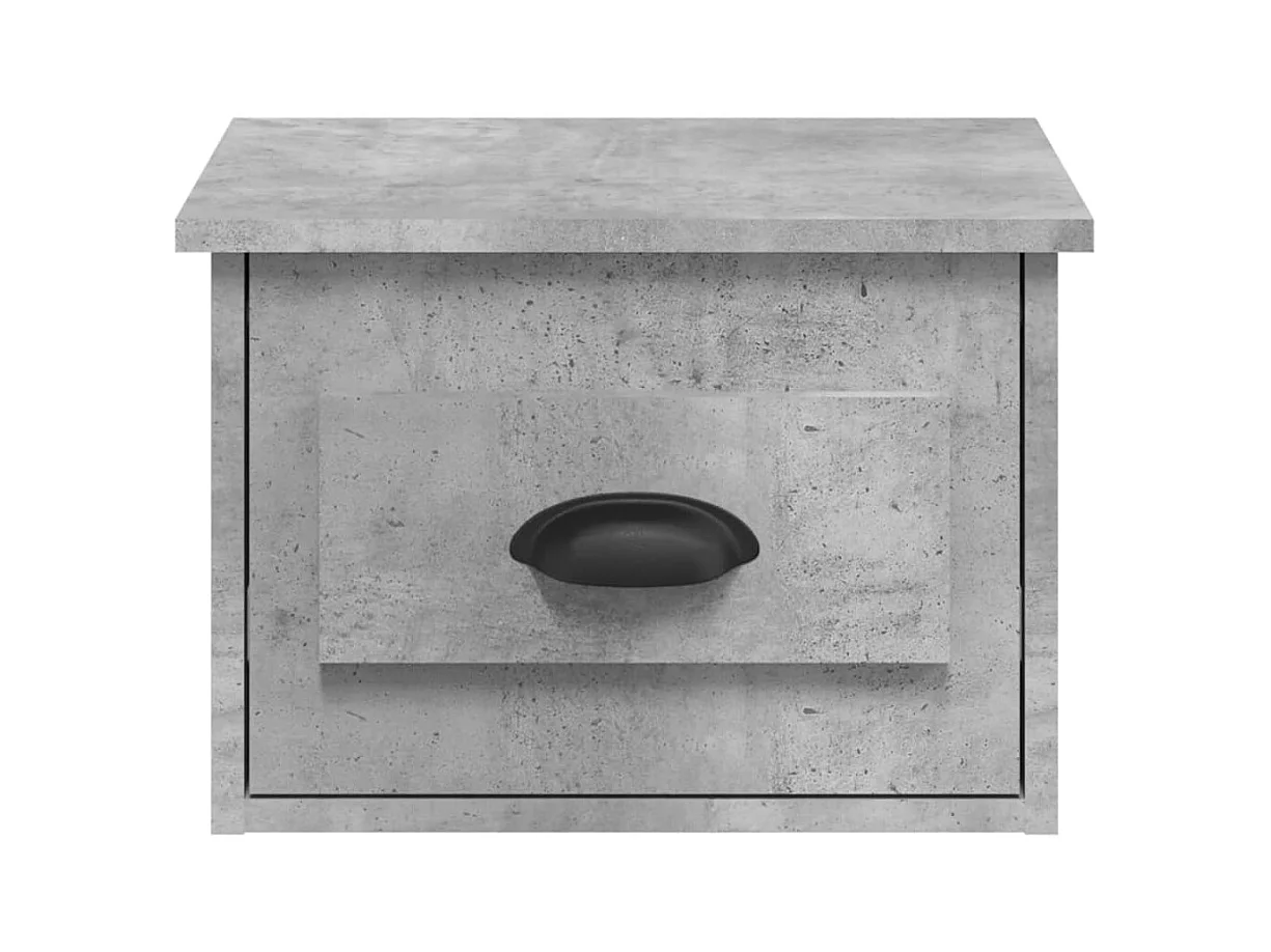 Mesita de noche | Mesilla de noche de pared 2 uds color gris hormigón 41,5x36x28cm
