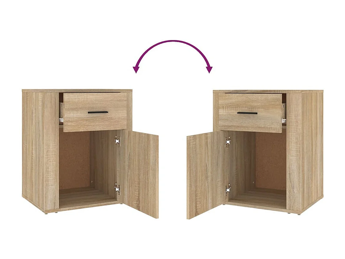 Mesita de noche | Mesilla de noche madera contrachapada roble sonoma 50x36x60 cm