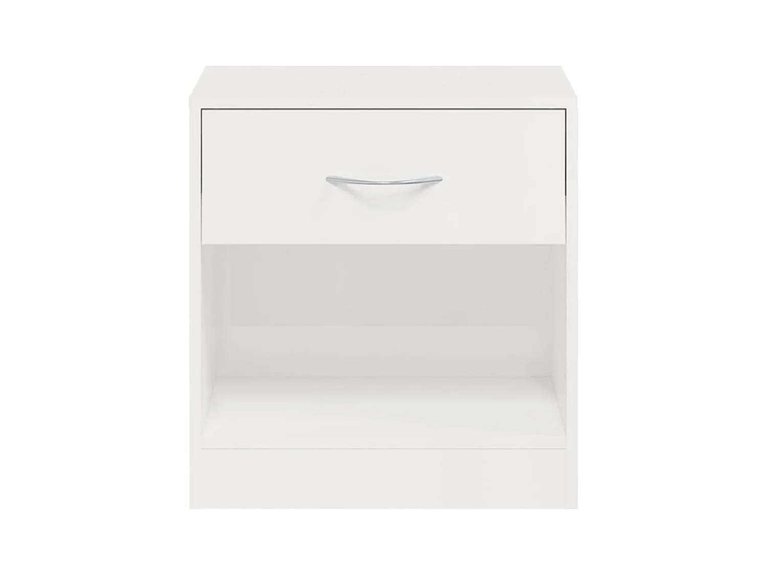 Mesitas de noche | Mesilla de noche 2 unidades con cajón blanco con brillo