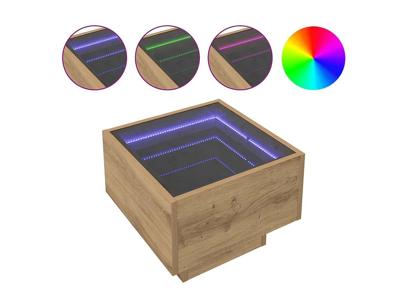 Mueble de almacenaje | Cabinete de Noche | Mesa auxiliar Roble artisan 40x40x30 cm